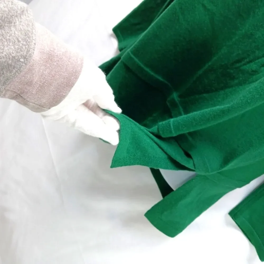 J. Jill Merino Wool Washable Tunic Sweater Green Side Slits Scoop Neck XS Womans - Picture 3 of 10